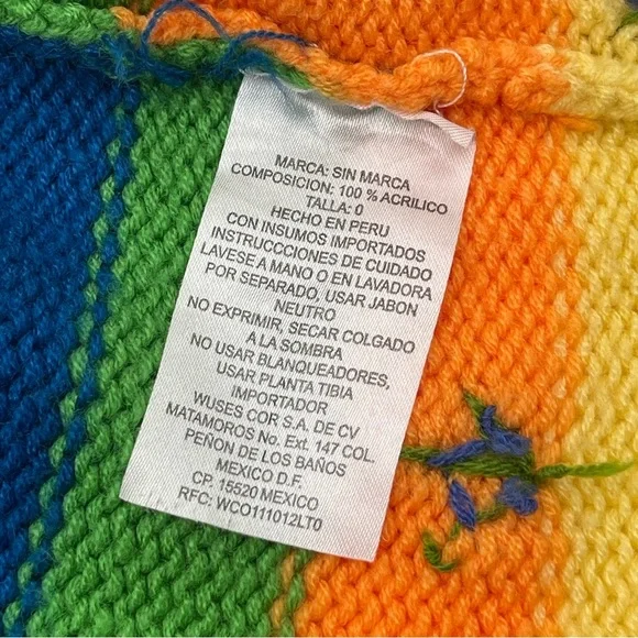 Handmade Knit Sweater Hoodie Baby Infant 0-6 Mos Folk Art Farm Animals Full Zip - Picture 7 of 9